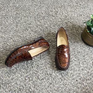 Brown Leopard Print Loafers